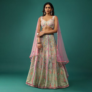 Printed Ready to Wear Lehenga & Blouse With Dupatta